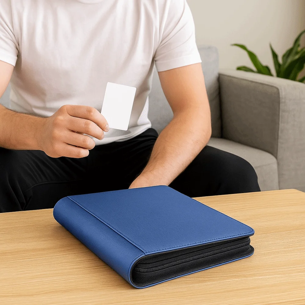 PU toploader binder 112 toploaders 4 cartões de bolso álbum de coleta à prova ddustágua à prova de poeira álbum de cartão de jogo para cartões comerciais