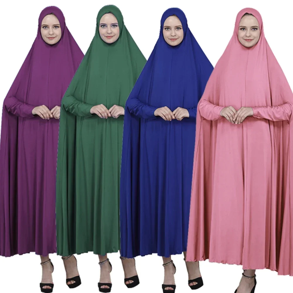 Eid Ramadan Abaya Muslim Women Prayer Dress Overhead Khimar Caftan Islamic Clothing Arabic Robe Burqa Burka Kaftan Middle East