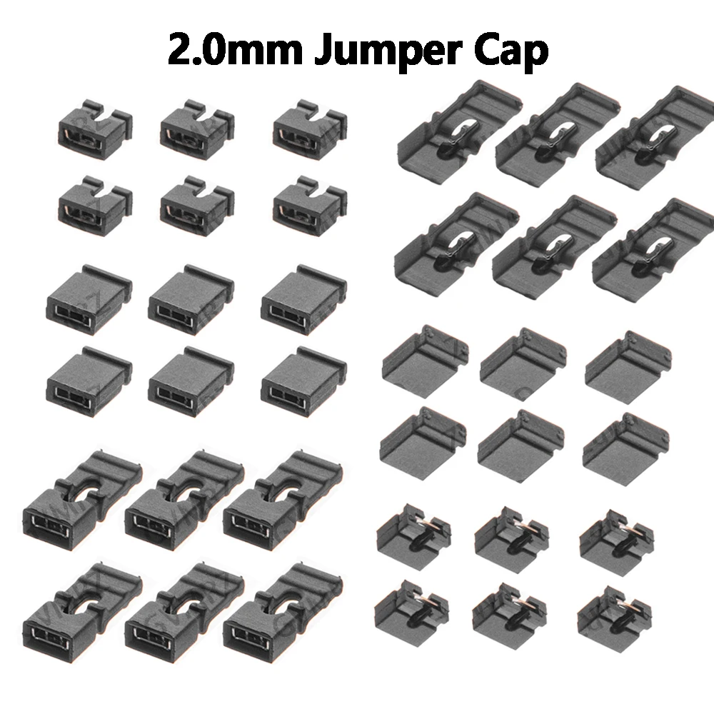 100PCS/LOT 2.0mm Jumper Cap Opening Short Long Cap Black Connecting Pin Spacing 2.0MM hjxrhgal