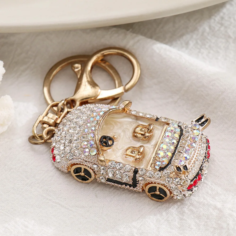 1pc Creative And Cute Rhinestone Car Model Metal Pendant Keychain, Sports Car Design Keychain, Small Gifts for Men and Women