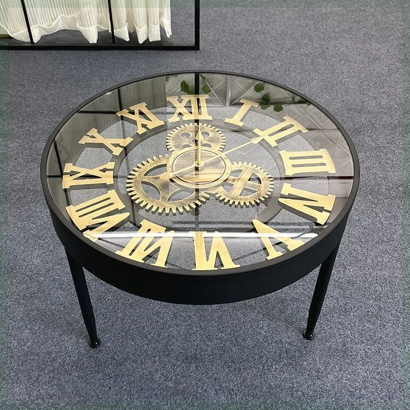 

European Metal Side Table Design Luxury Black Luxury Modern Corner Coffee Table Living Room Small Glass Salontafel Furniture