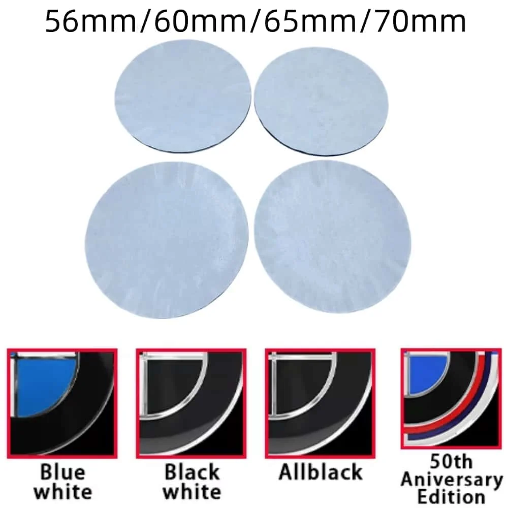 4pc 56mm 60mm 65mm 70mm Wheel Center Sticker Emblem Rim Caps Hub For F07 F90 F10 F11 F18 G30 G31 E60 E61 Cover Logo Badge Decal