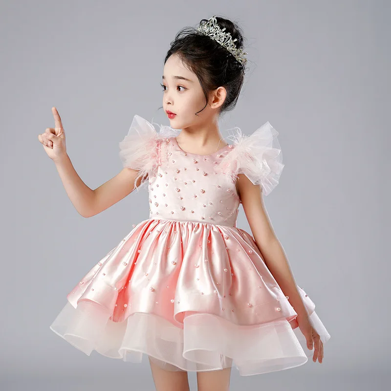 

Children's princess dress, high-end baby girl's first year dress, fluffy skirt, children's birthday runway performance dress