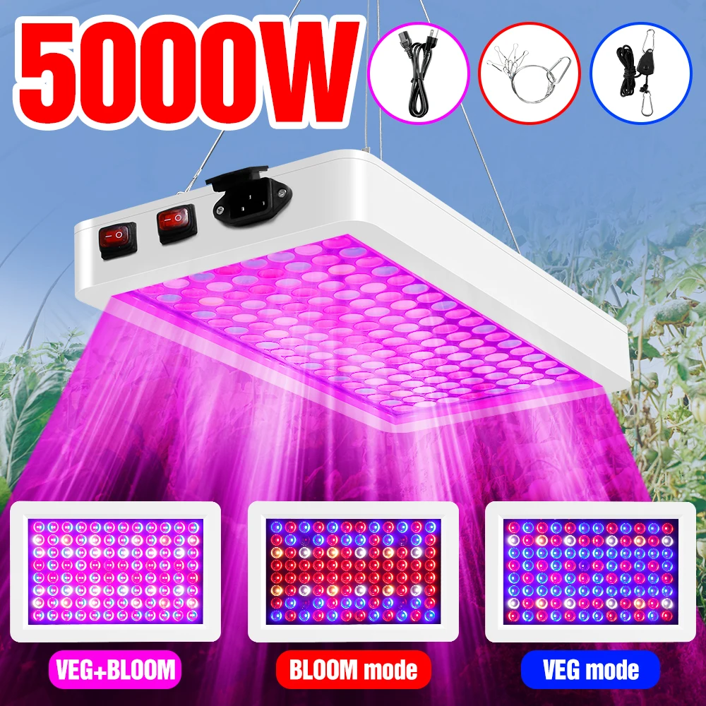 

4000W 220V LED Grow Light Phyto Lamp 5000W 2835 Full Spectrum Plant Bulb For Greenhouse Tent Hydroponic Plant Growth Lighting