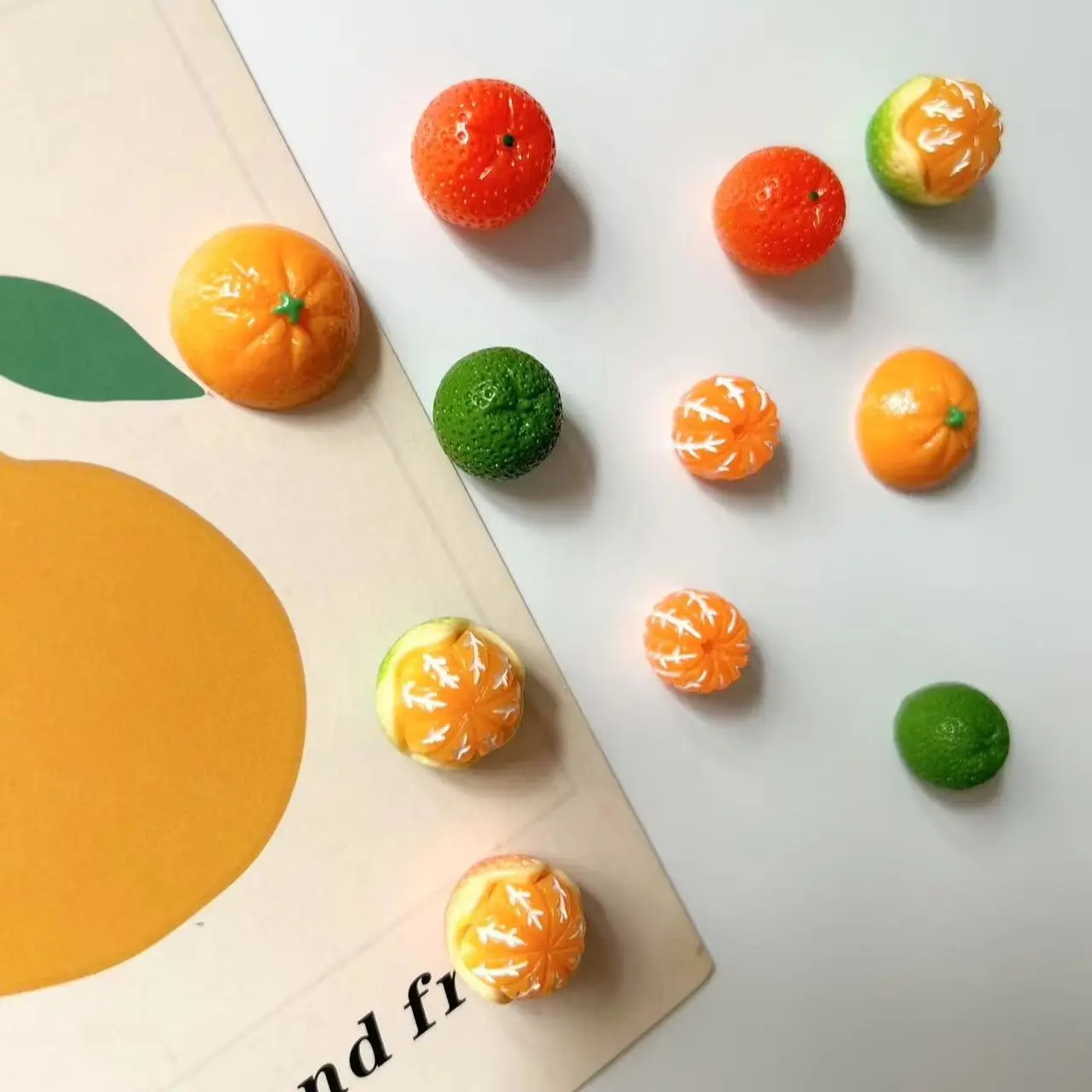 Creative cute orange refrigerator magnet Kindergarten teaching office home decoration fun black and white board message board