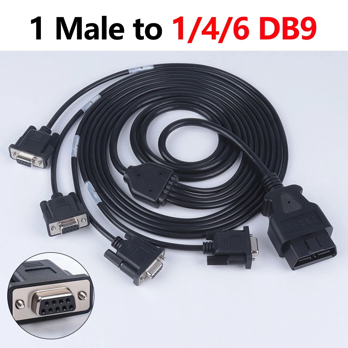 1 Male to 1/4/6 DB9 VAG OBD2 Connector Cable Female Adapter 16pin to 9pin VAG Cable RS232 Series OBD Car diagnostic tool