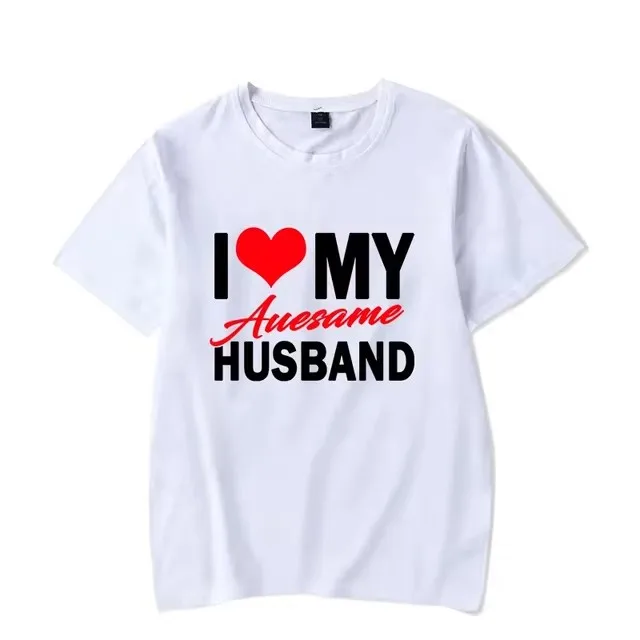 I Love My Awesome Wife Husband T Shirts Women Men Honeymoon Couple Outfits Dating Couples Anniversary Gifts Tee