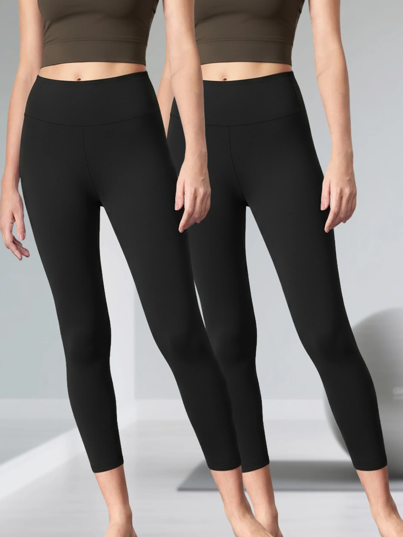 

2 Pack Women's Super Soft High Waisted Leggings with Tummy Control, Perfect for Workout Yoga Running and Lounge Wear ﻿