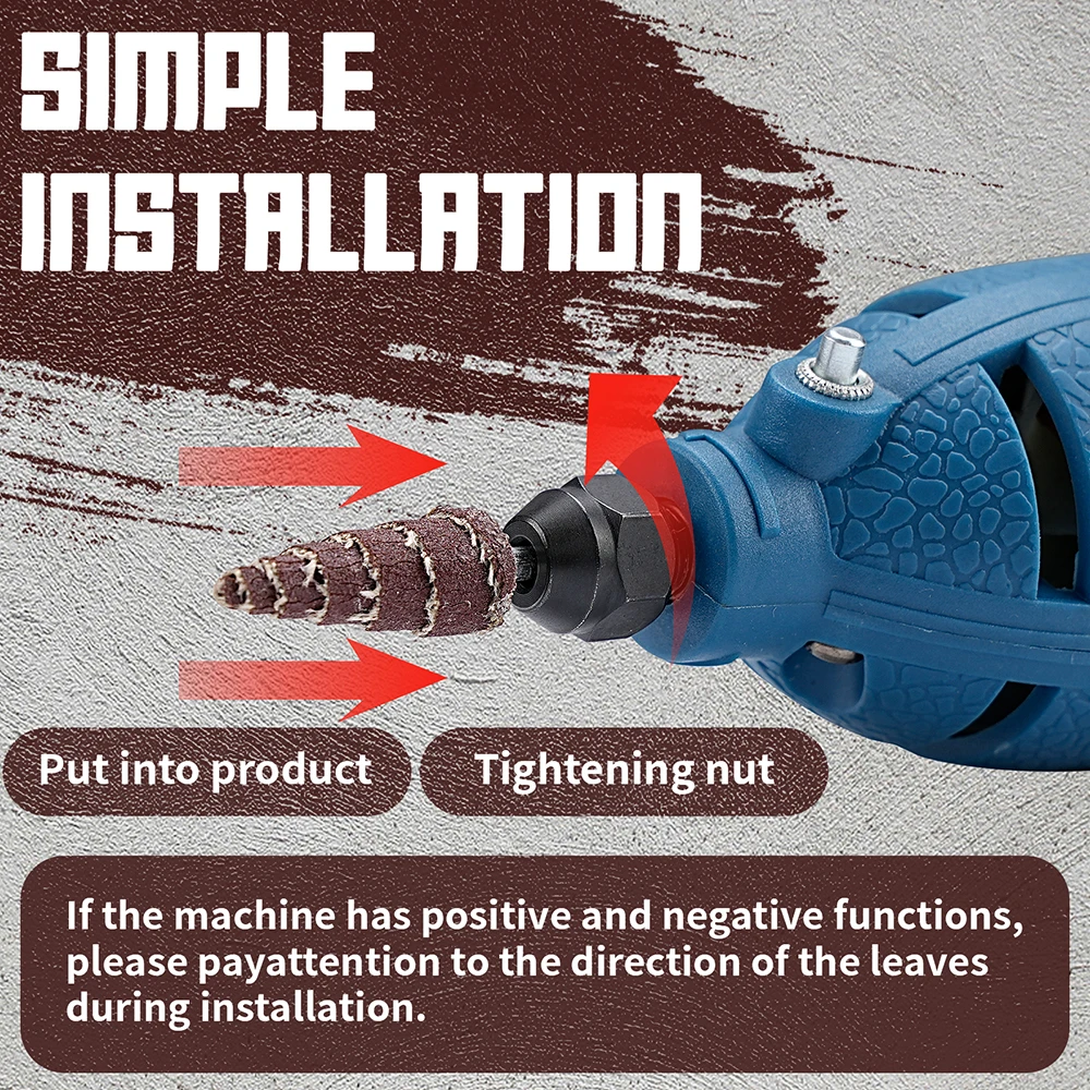 Juego de cabezales de molienda de cono cónico, ruedas de aleta de papel de lija de 10/12/16/20mm para accesorios de taladro, pulido y lijado, vástago de 3/6mm, 5/10 Uds.