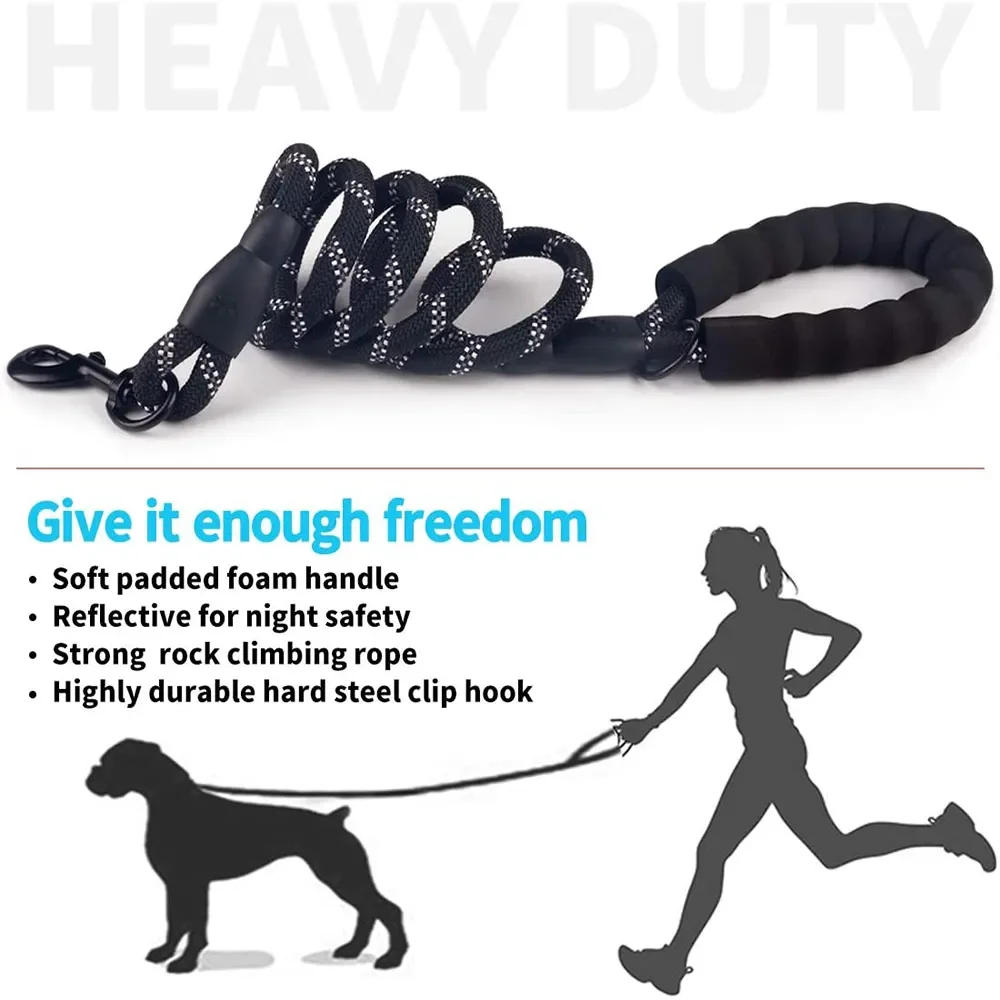 

Strong Lead Leash for Medium and Large Dog, Training Leashes, Running Rope, Handle, Medium, Big Dog Collar, Labrador, Rottweiler