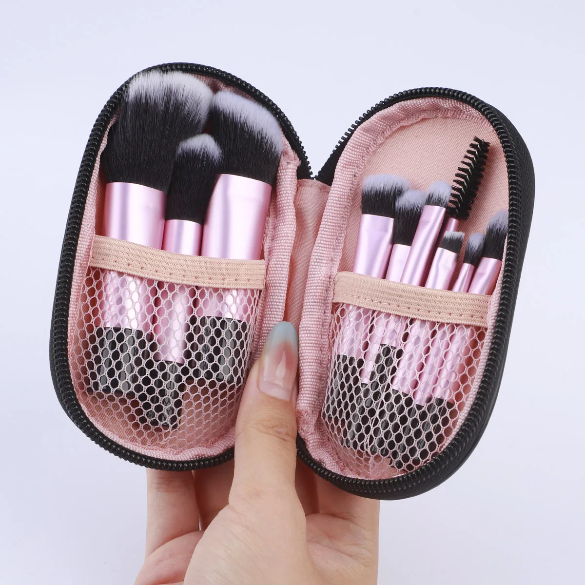 RANCAI Makeup Brush Sets,10pcs Plastic mini with bag multifunctional Makeup Brush at home or On-the-Go