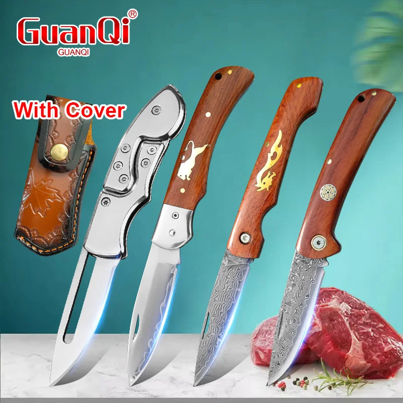 Camping Cooking Knife - Ręcznie kuta scyzoryk ze stali damasceńskiej