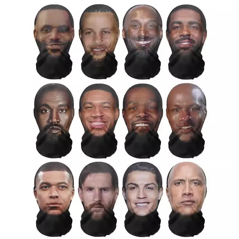 Funny Full Face Mask 3D Printed Celebrity Face Masks Elastic Mesh Halloween Cosplay Party Props Balaclava Headcovers B1