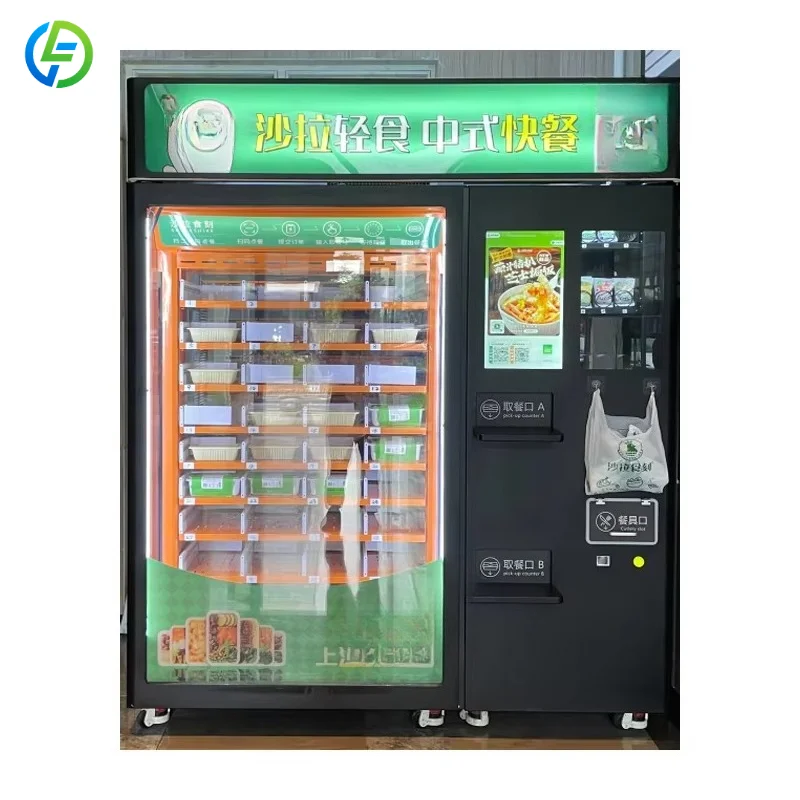 Factory Price Smart Fresh Food Auto Scale Model Salad Vending Machine for Community Service Customized