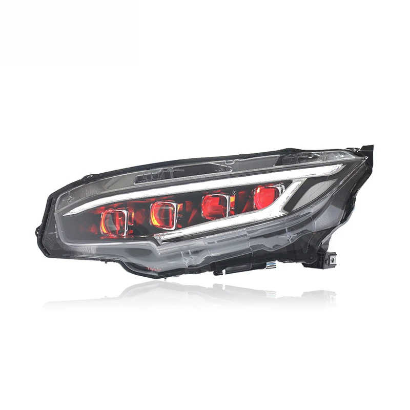 Suitable for 2016-2021 Honda 10th generation Civic headlight assembly modification with matrix lens LED daytime running lights a