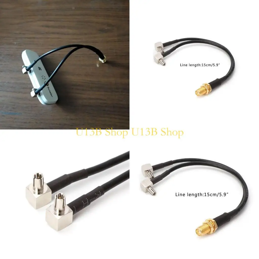 U13B Y Type SMA Female To 2 x TS9 Male Plug Splitter Combined Pigtail Cable RG174 15c