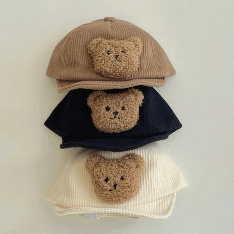 Cappello da bambino per protezione solare con berretto da baseball regolabile con orsetto peluche, unisex e Unive