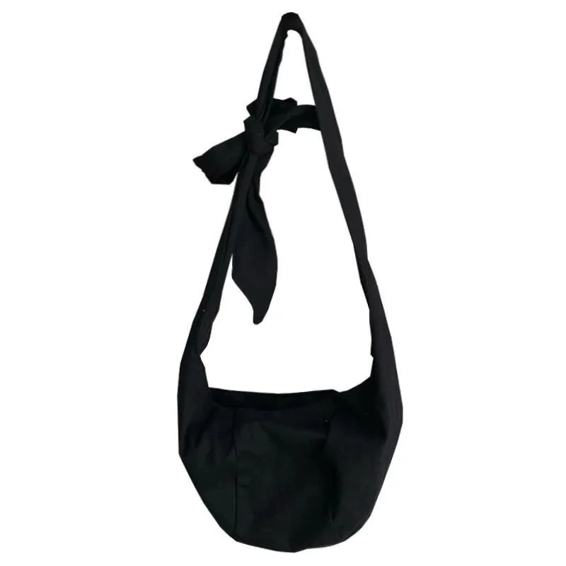 Fashion Canvas Single Shoulder Bag Solid Color Simple Underarm Bag Y2k Hobo Tote Handbag Women