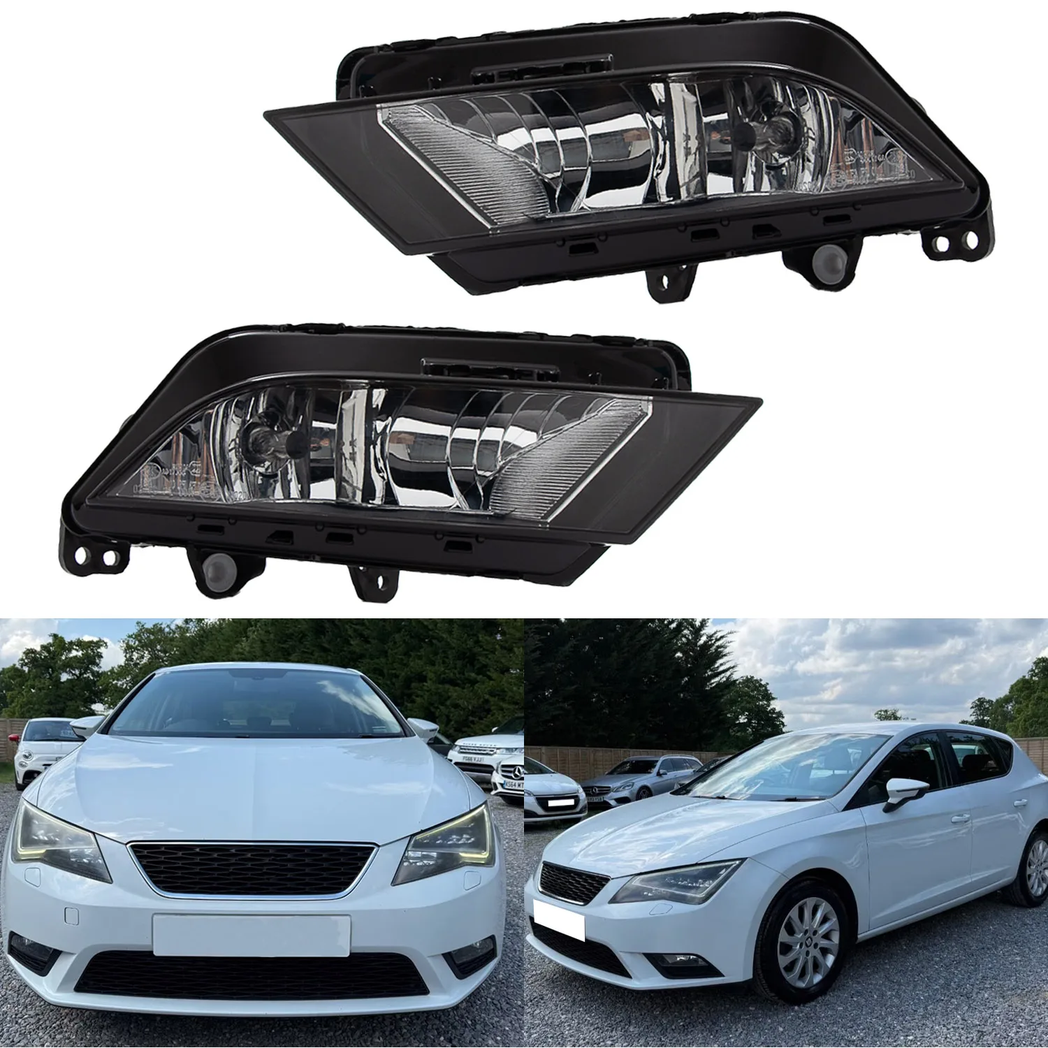 

For Seat Leon 5F 2013-2016 Ibiza 6J 2013-2015 Toledo 2012-2017 Fog Lamp Light Grille Lamp Housing Assembly 6J9941701A 6J9941702A