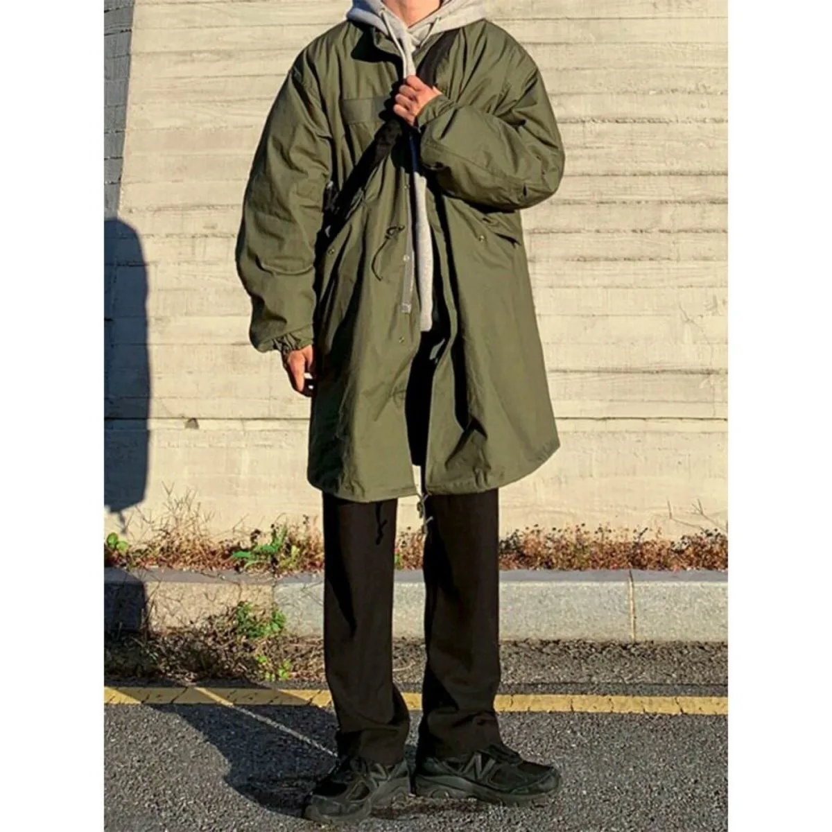 Japanese Winter Retro Thick Cotton Coat Mid To Long Windbreaker Men's Korean Trendy Loose Cotton Parkas