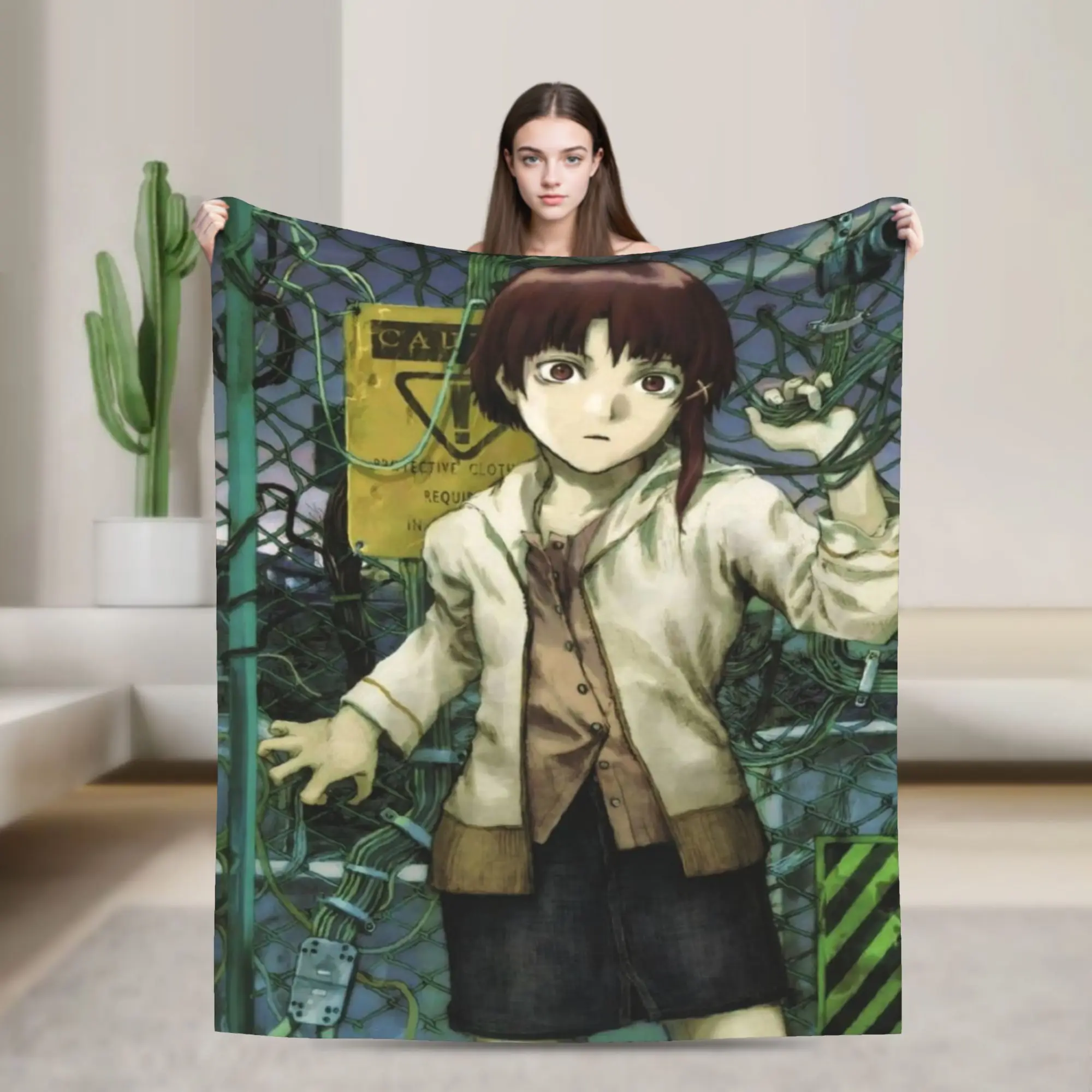 Anime Serial Experiments Lain Blanket Quality Super Soft  Throw Blanket Winter Kids Living Room Comfortable Bedspread
