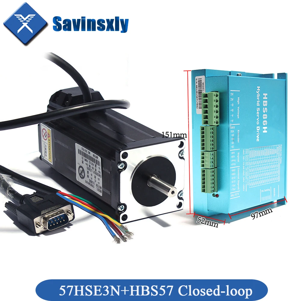 

Nema 23 3nm Servo Stepper Motor 57HSE3N+HBS57 Closed-loop Hybrid stepper drive High Performance Stepper Drive 2 Phase.