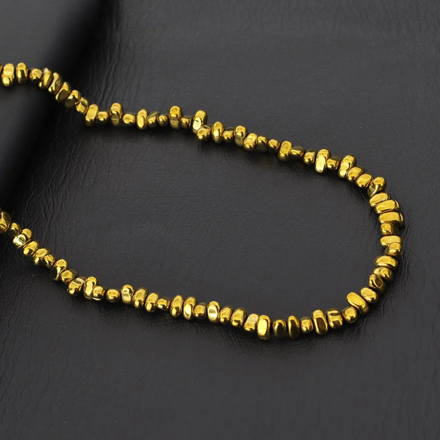 Premium Natural Hematite Stone Necklace Unisex 3Colors 8mm Geometric Short Colar Jewely Wealth Prosperity Accessories Gift Joias