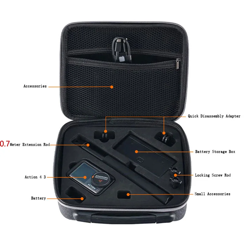 Portable Carrying Bag for DJI Osmo Action 4 3 Camera Accessories Waterproof Handbag Storage Carrying Case Protective Travel Box