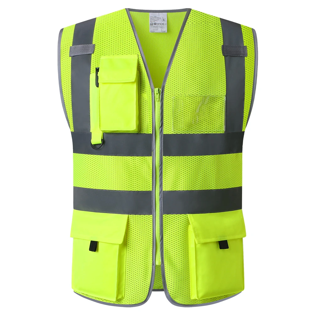 Breathable Mesh Vest for Construction Engineer Working Workwear Vest with Pockets
