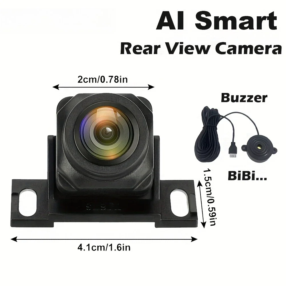 AI Smart Camera AHD 1080P ADAS Backup Sound Alert Buzzer Rear View Camera Artificial Intelligence Wide Angle Reverse Parking