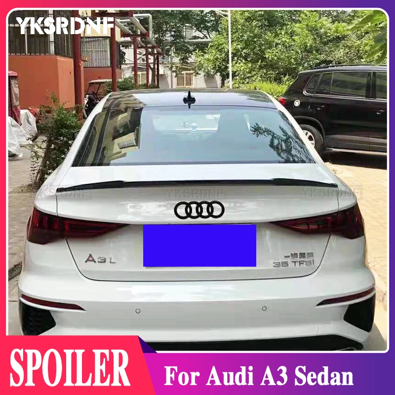 

For Audi A3 Sedan 2021 New ABS Plastic Material Paint Glossy Black Carbon Fiber Lip Spoilers Rear Trunk Lid Car Spoiler Wings