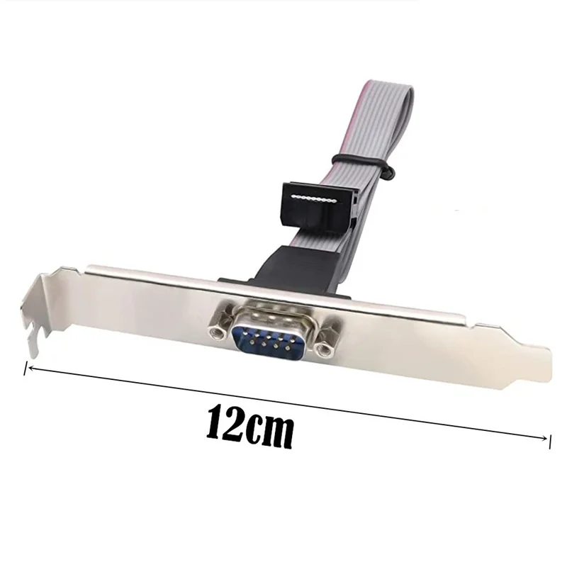 RS232 Serial D-Sub DB9 9Pin Male to IDC 10Pin Female Ribbon Cable  Full-hight bracke 0.28m