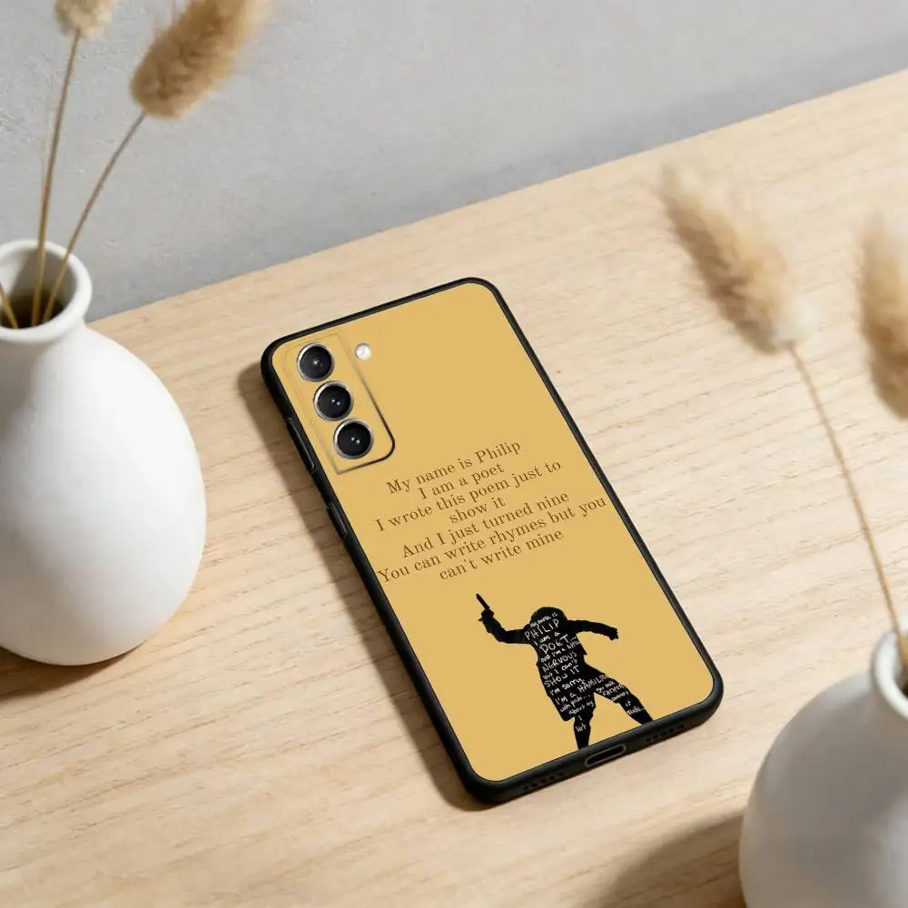 حافظة هاتف هاميلتون-موسيقية-أغاني لهاتف سامسونج S25,24,23,22,30,21,10,9,Ultra,Plus,Lite,FE,4,5G حافظة سوداء ناعمة #6