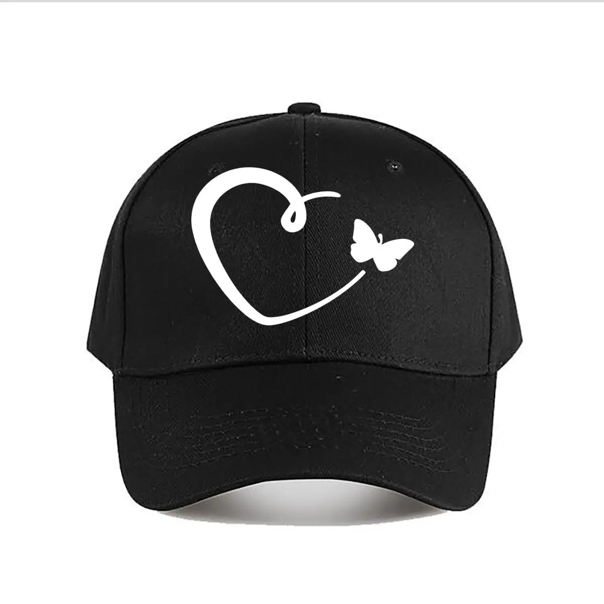 Minimal Heart Outline Butterfly Baseball Cap Fashion Men Sunhat Women's Outdoor Sports