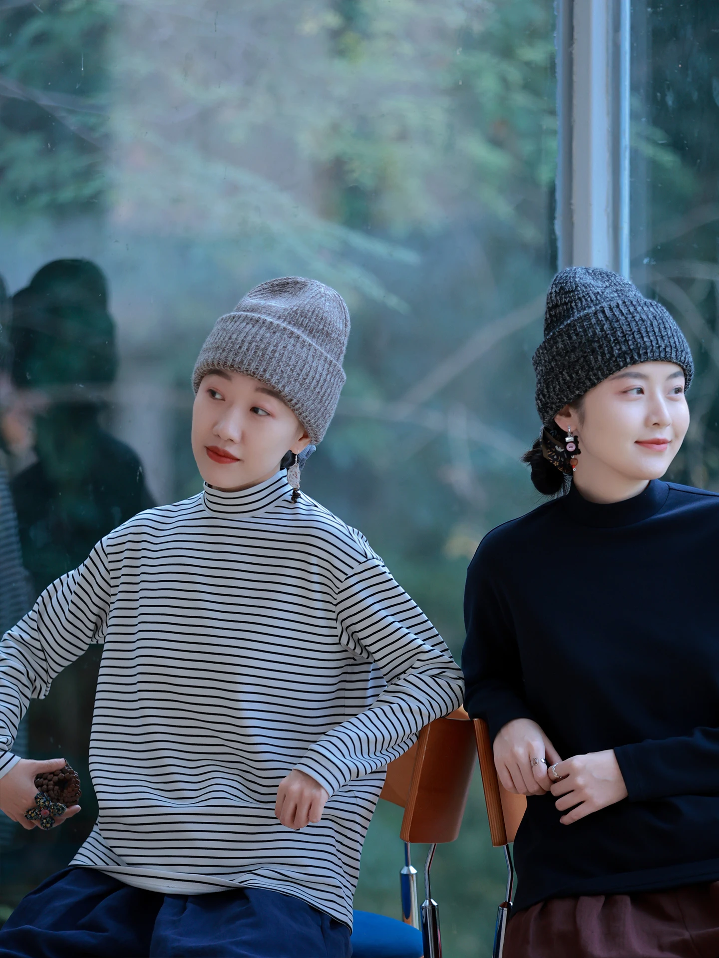 

Уютный вязаный свитер с двойным слоем, зимний, с высоким воротником, из мягкой ткани, для повседневной носки, свободного кроя, женская футболка