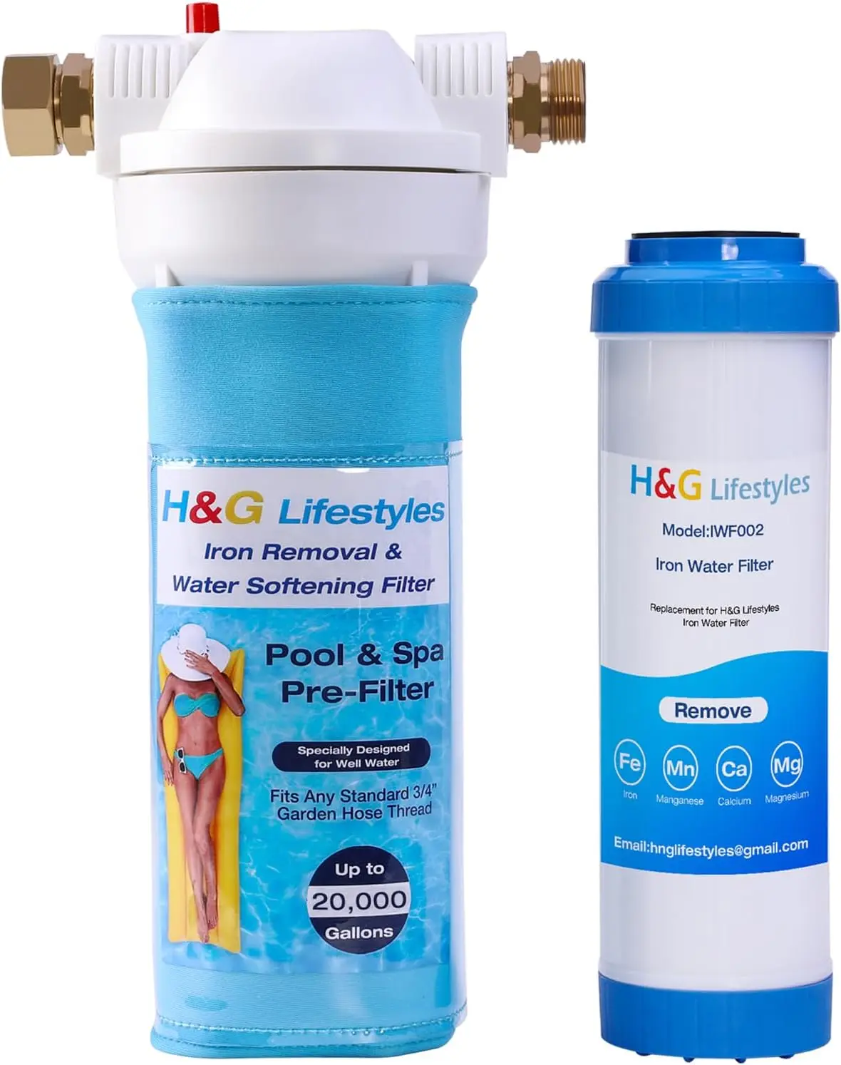 

Garden Hose Iron Filter for Pool Filling, Removes Iron from Well Water, Up to 20,000 Gallons Capacity