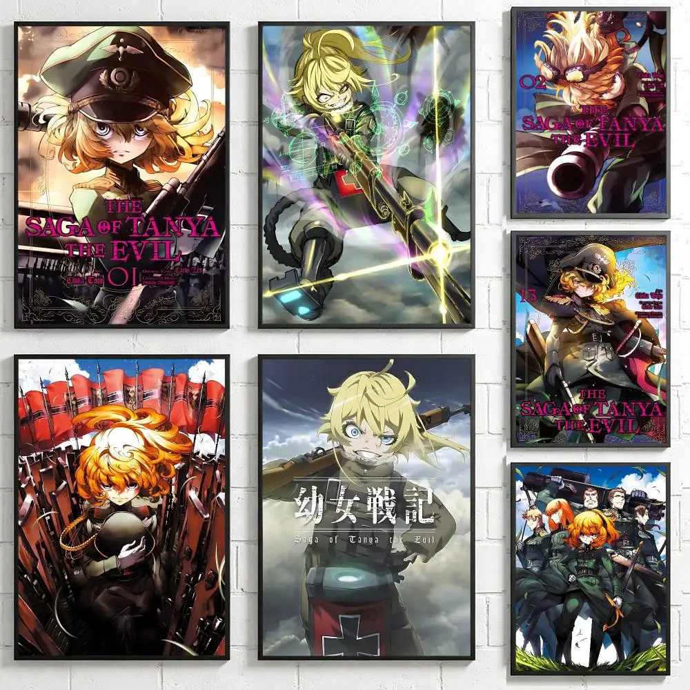 anime Saga of Tanya the Evil Poster HD Poster Retro Industrial Style Suitable for Living Room Bar Corridor and Gift Giving