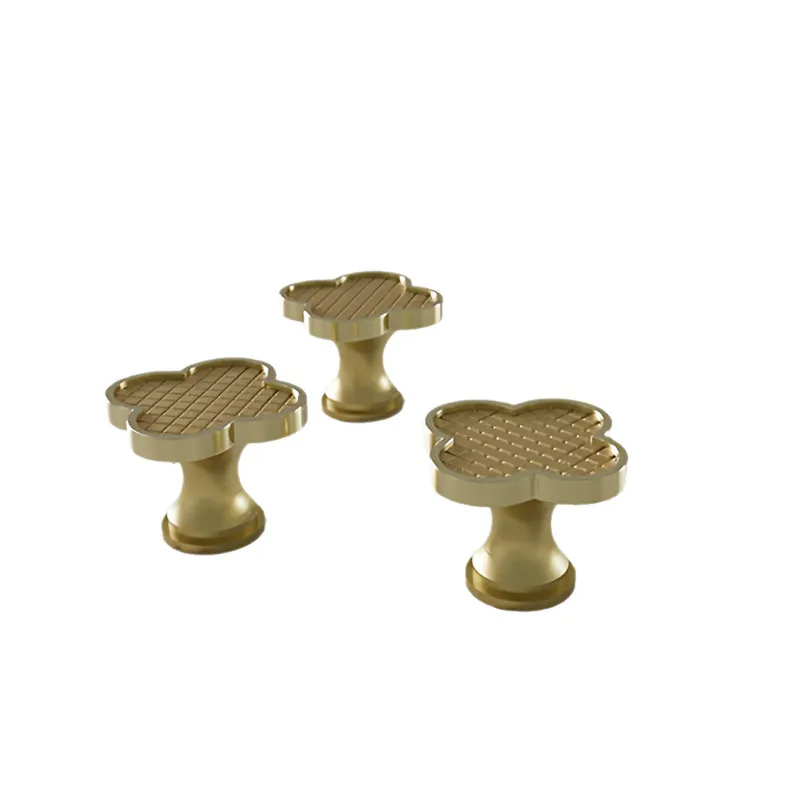 Zinc Alloy Clover Knob Kitchen Cabinet Drawer Door Handles Wardrobe Furniture Accessories