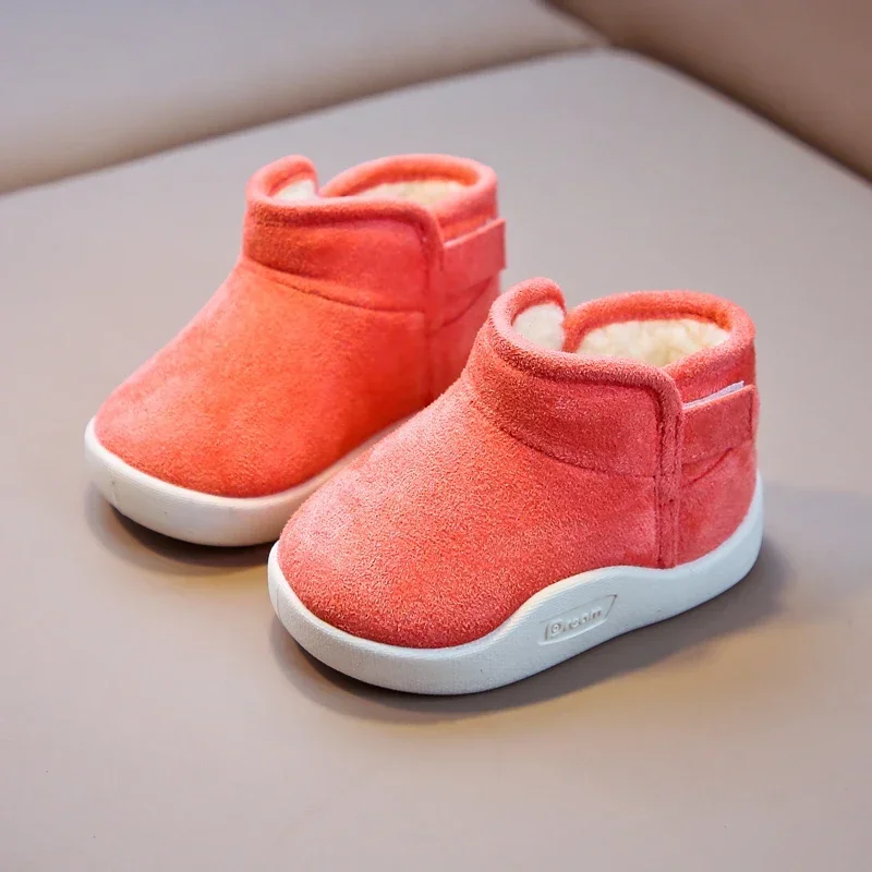 Girls Boys Snow Boots Infant Toddler Winter Boots Warm Plush Outdoor Baby Boots Soft Bottom Non-slip Kids Cotton Shoes