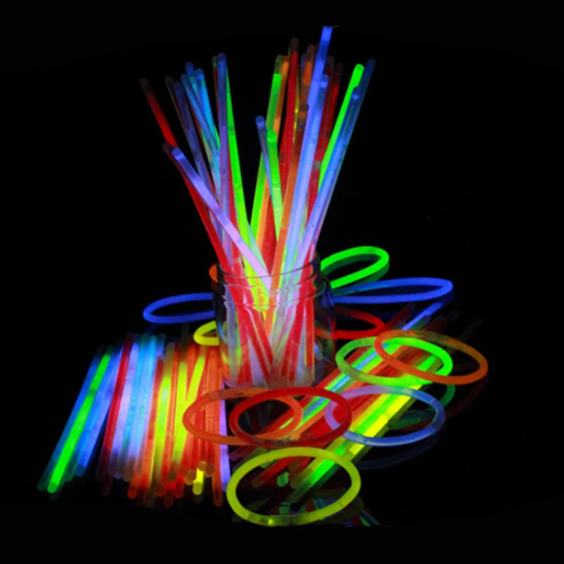 100/200Pcs Glow Stick Fluorescent Stick Neon Necklace Bracelets Party Light Stick For Wedd Festive Concert Party Glow Stick