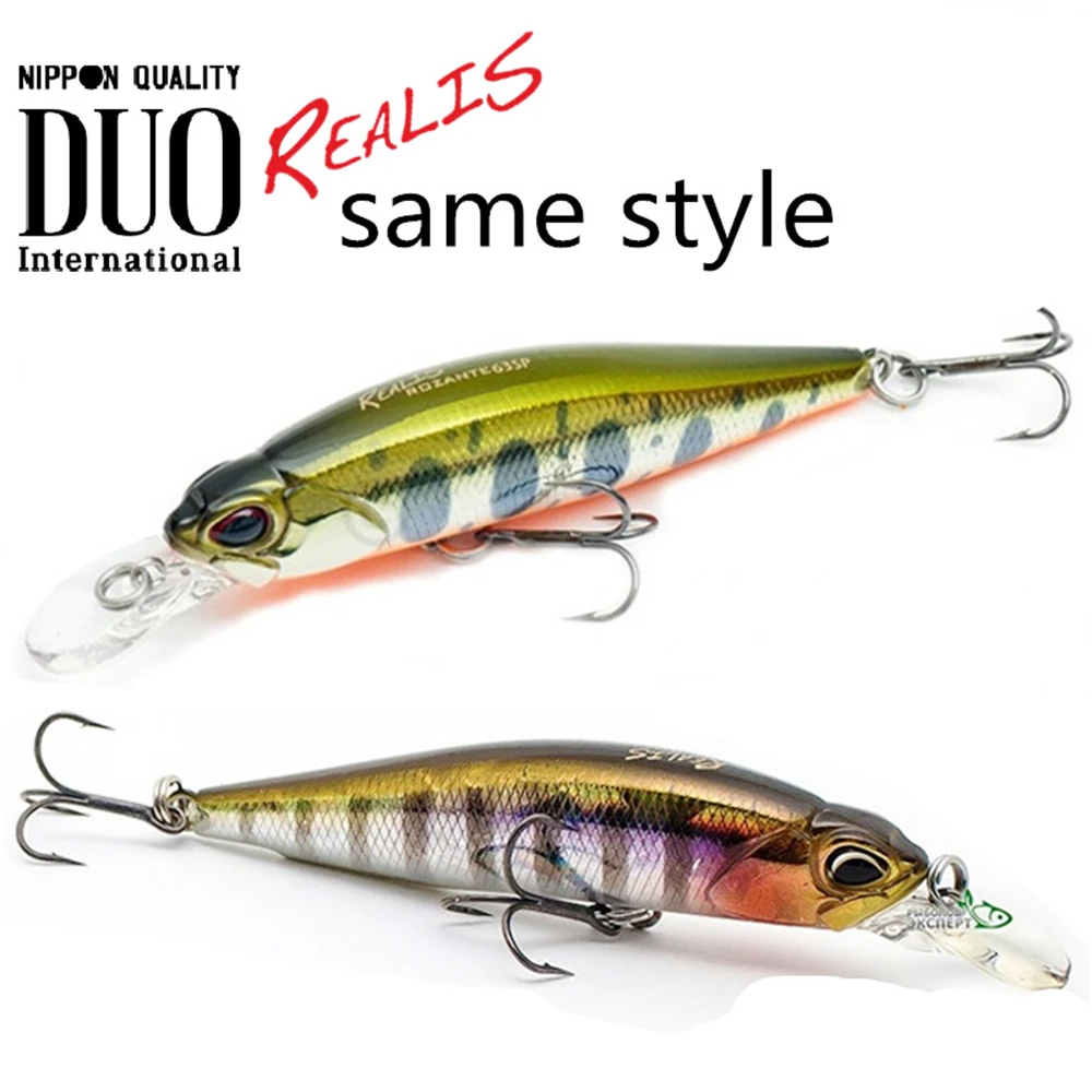 LURETV Japón DUO SAME STYLE Rozante 63sp cebo Twitch-Jerkbait suspendido para pez mandarín, pececillo de golpe de precisión