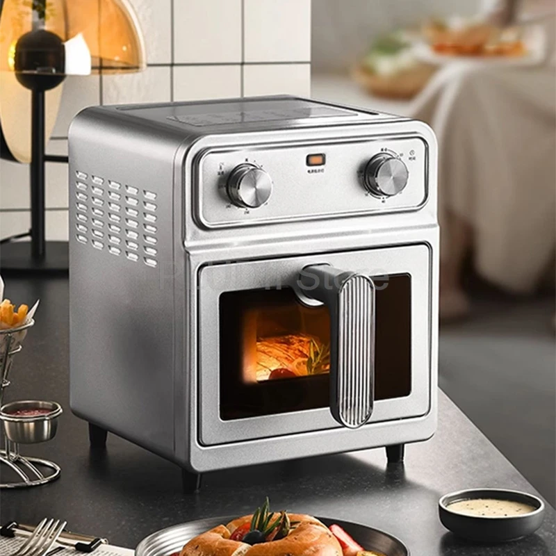No Coating Air Fryer Oven Stainless Steel Household Large Capacity Dual Heating Source Visible Fryer Healthy Oil Free Cooking