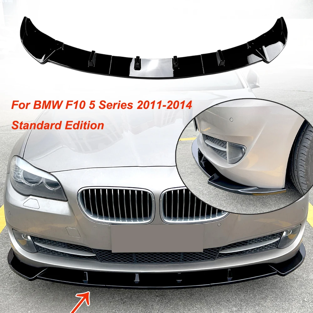 

Glossy Black Front Bumper Spoiler Lip Lower Splitter Spoiler For BMW F10 5 Series 2011-2014 Standard Edition