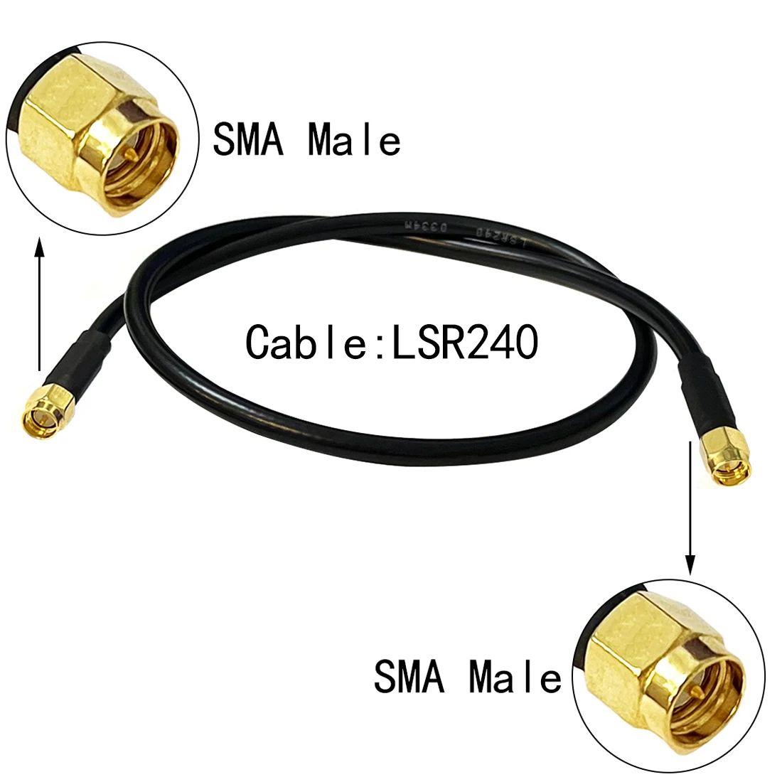 SMA Male Switch SMA Plug Pigtail Cable Adapter LSR240 Black Low Loss Flexible Wire 50cm 20inch /1m/2m for Wifi Router