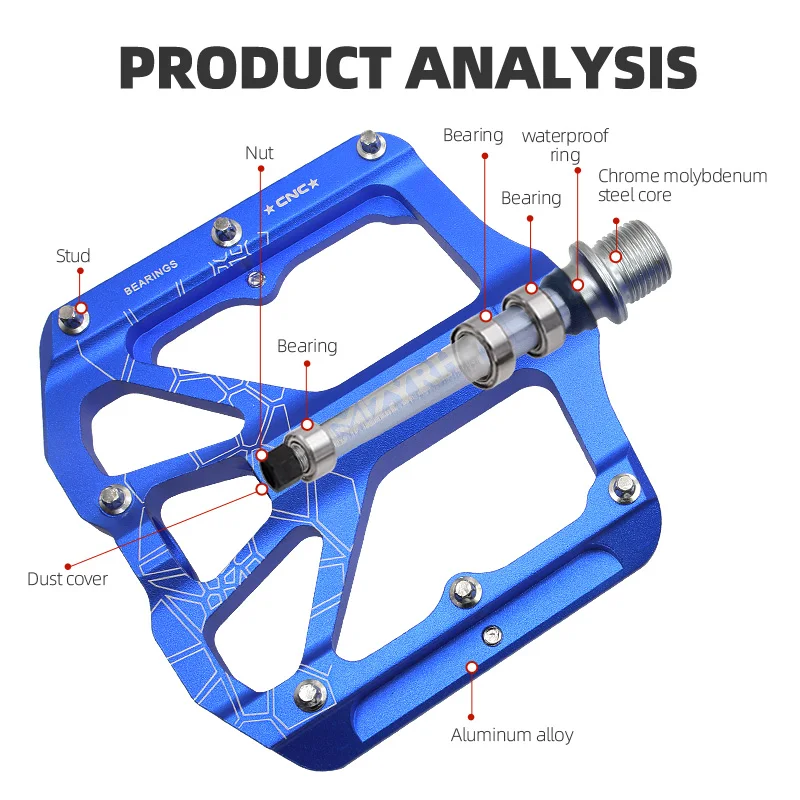 Bicycle Pedals Ultralight Anti-slip CNC BMX MTB Road Bike Pedal For Outdoor Riding Cycling 3 Sealed Bearing Bike Pedals