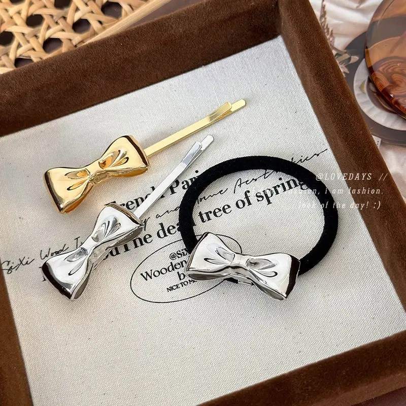 

Metal Bow Barrette Hair Clip Invisible Front Bangs Snap Clip for Women Premium Elegant Fashion Daily Hair Accessory New Style