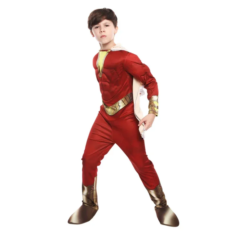 Sky02 Child Justice Superhero Muscle Jumpsuit Costume Halloween Purim Kid Boy Cosplay Shazan League Superhero Fancy Dress88Ji #