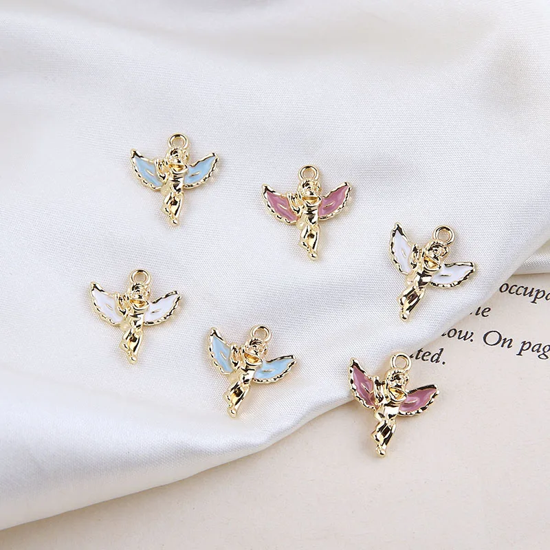 1pcs Diy Handmade Jewelry Accessories Alloy Little Angel Ballet Girl Rhinestones Pendant Earrings Material Keychain Charms