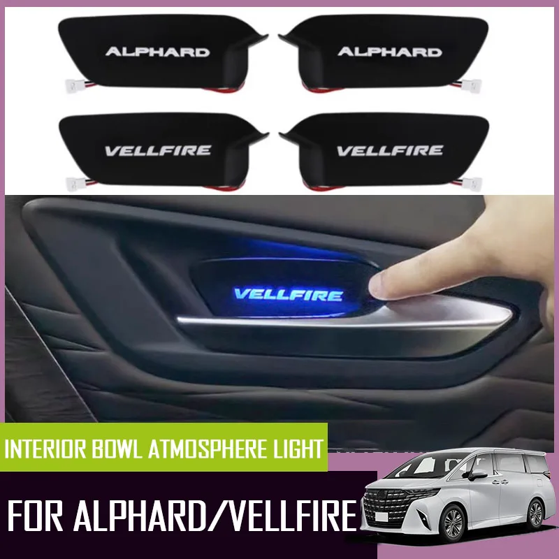 Automotive interior door bowl ambient light fit for Toyota Alphard Vellfire 40 series door bowl armrest LED light