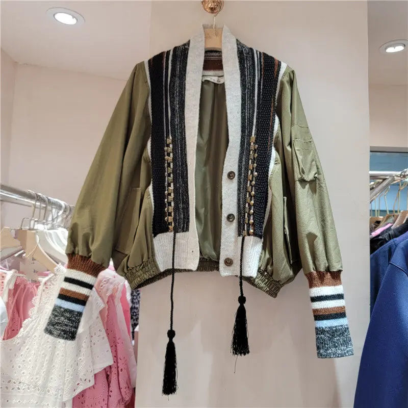 

Женская стильная свободная куртка Clothland с V-образным вырезом, длинными рукавами, бахромой и завязками, оверсайз, модные женские пальто Mujer CB320